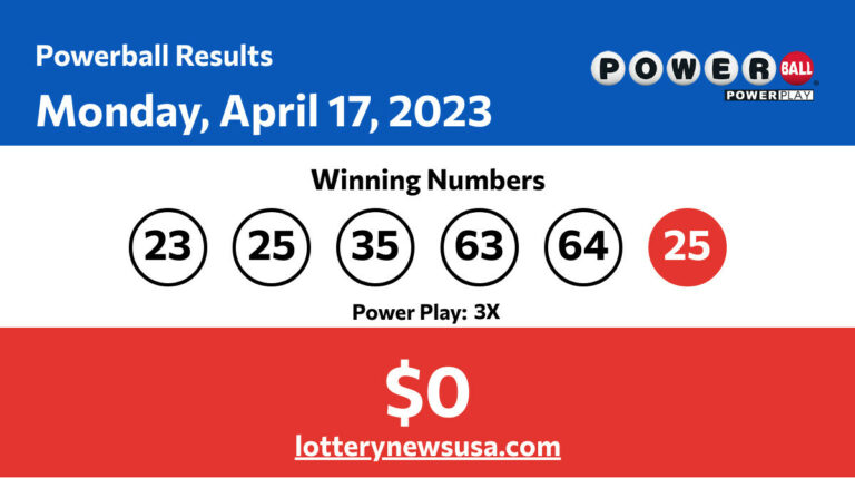Powerball winning numbers for Monday, April 17, 2023; jackpot worth $0 Powerball winning number for Monday, April 17, 2023