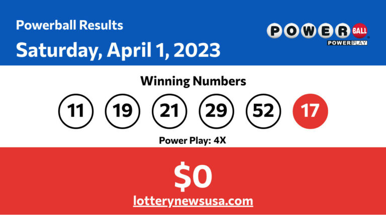 Powerball winning number for Saturday, April 01, 2023