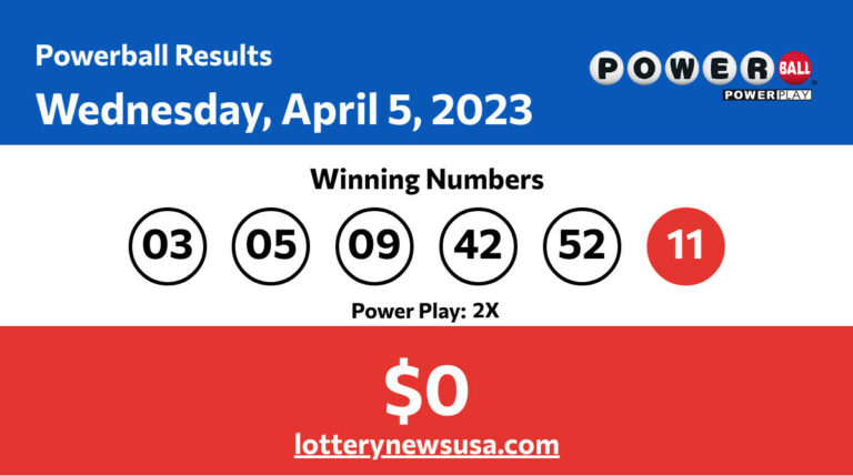 Powerball winning number for Wednesday, April 05, 2023