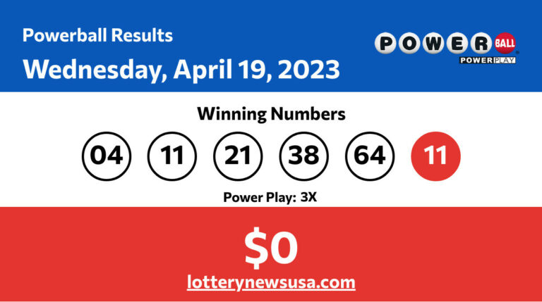 Powerball winning numbers for Wednesday, April 19, 2023; jackpot worth $0 Powerball winning number for Wednesday, April 19, 2023