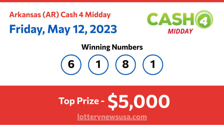 Cash 4 Midday winning number for Friday, May 12, 2023