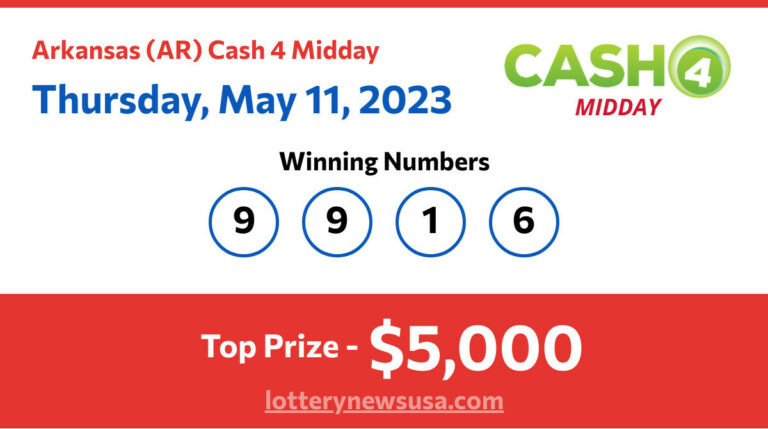 Cash 4 Midday winning number for Thursday, May 11, 2023