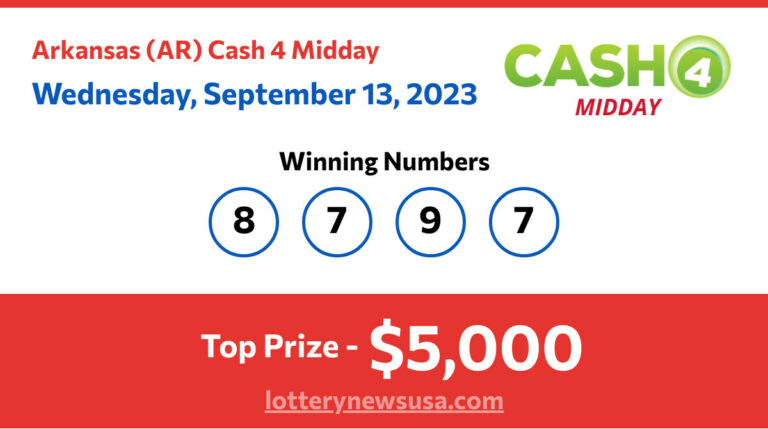 Cash 4 Midday winning number for Wednesday, September 13, 2023