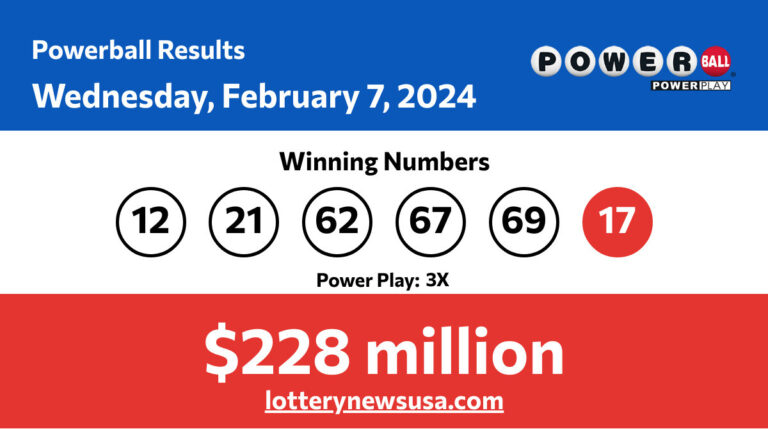 Powerball winning numbers for 02/07/24; Did anyone win the $228 million jackpot? Powerball winning number for Wednesday, February 07, 2024
